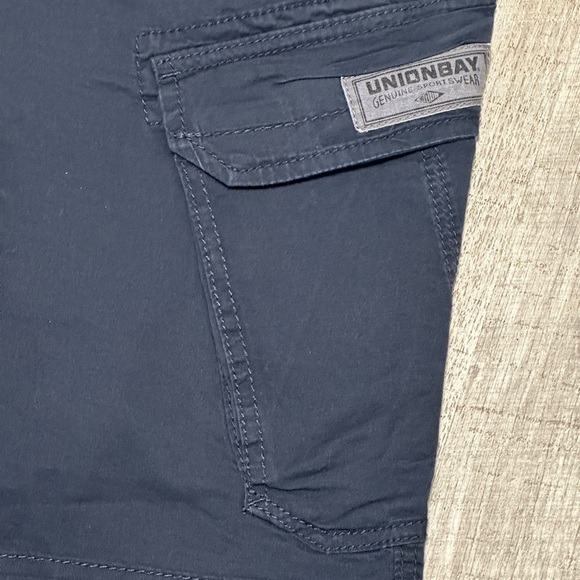 Men's Unionbay 38 Large Chino Khakis Shorts Cargo Navy Blue Stretch Durable NWT - Picture 6 of 11
